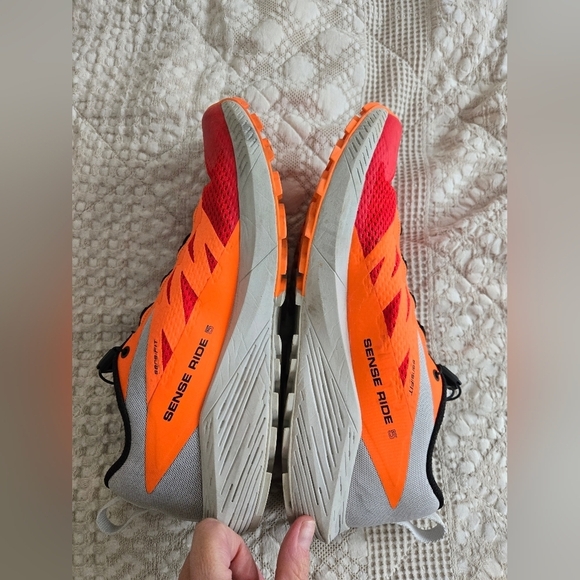 Salomon Red and Orange Sense Ride 5 Ortholite Sneakers Athletic Mens Size 8.5 main image 6